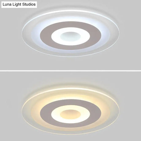Minimalist Led Acrylic Ceiling Light - Round White Flush Mount Fixture