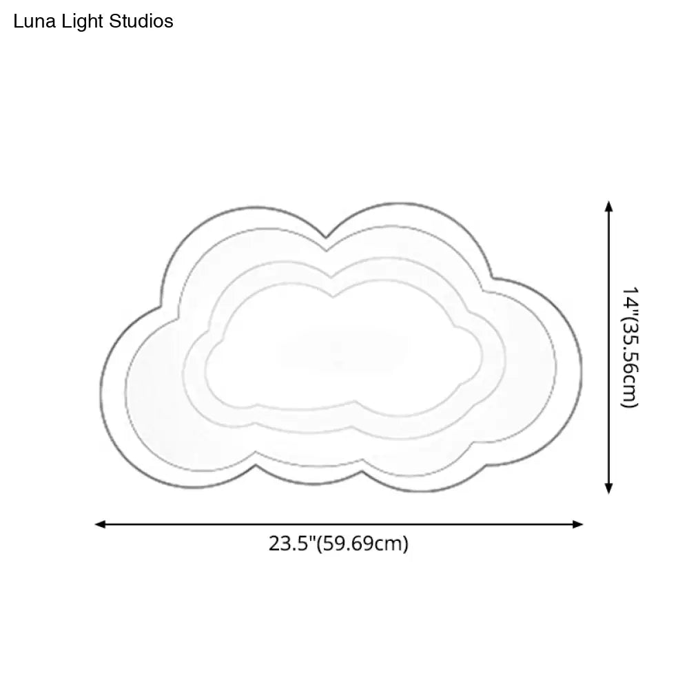 Minimalist Led Acrylic Cloud Flush-Mount Light Fixture - White Ceiling Lighting