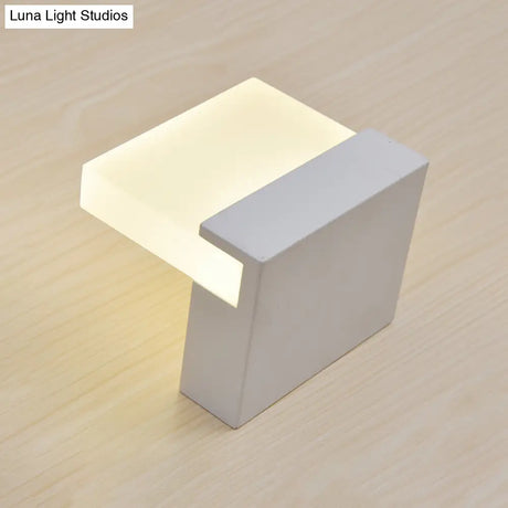 Minimalist Led Acrylic Slab Sconce Light - Warm/White Wall Lighting Solution