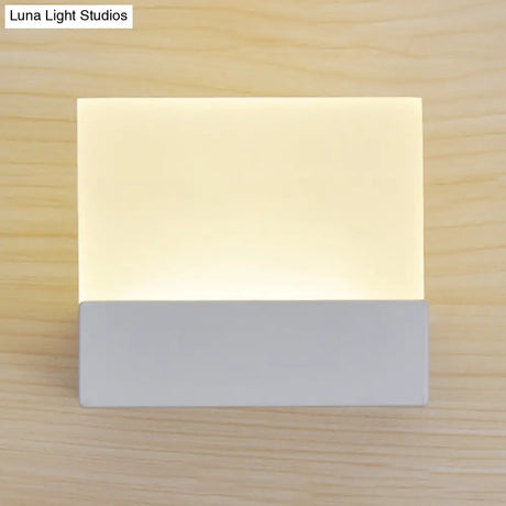 Minimalist Led Acrylic Slab Sconce Light - Warm/White Wall Lighting Solution