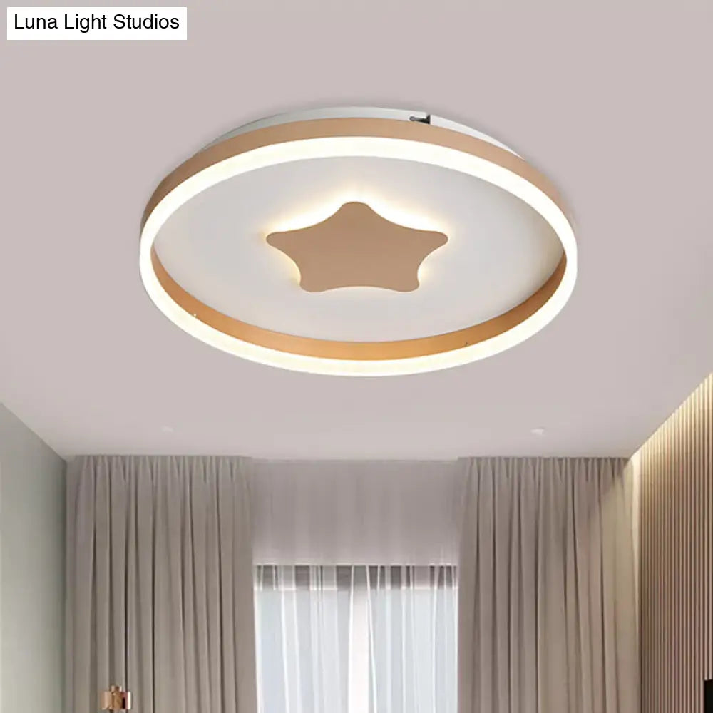Minimalist Led Acrylic Star Flushmount Lighting In White Bedroom Flush Lamp - 16’/19.5’ Diameter