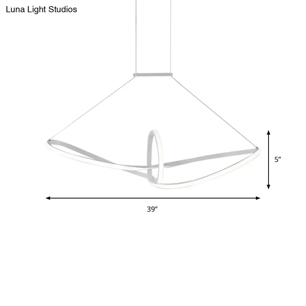 Minimalist Led Acrylic Twisted Ceiling Pendant - Warm/White/Natural Light