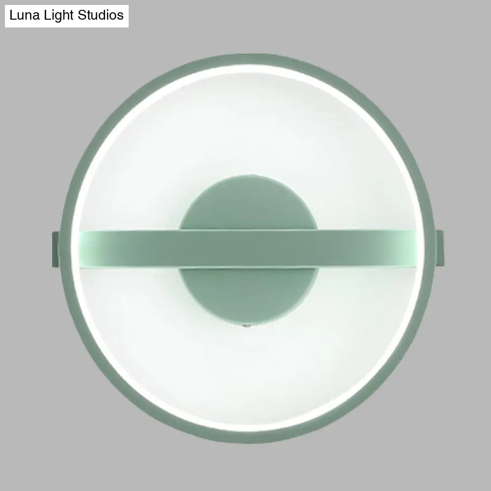 Minimalist Led Acrylic Wall Lamp In Green - White/Warm Light 12.5/16.5 Dia