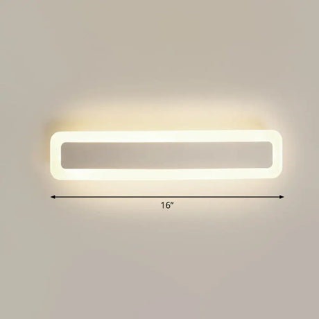 Minimalist Led Bar Vanity Light For Bathroom - White Acrylic Wall Mount / 16 Third Gear