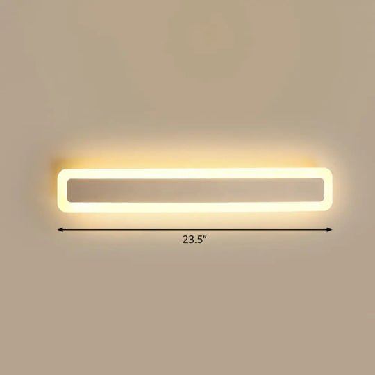 Minimalist Led Bar Vanity Light For Bathroom - White Acrylic Wall Mount / 23.5 Warm