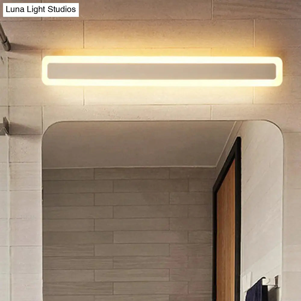 Minimalist Led Bar Vanity Light For Bathroom - White Acrylic Wall Mount