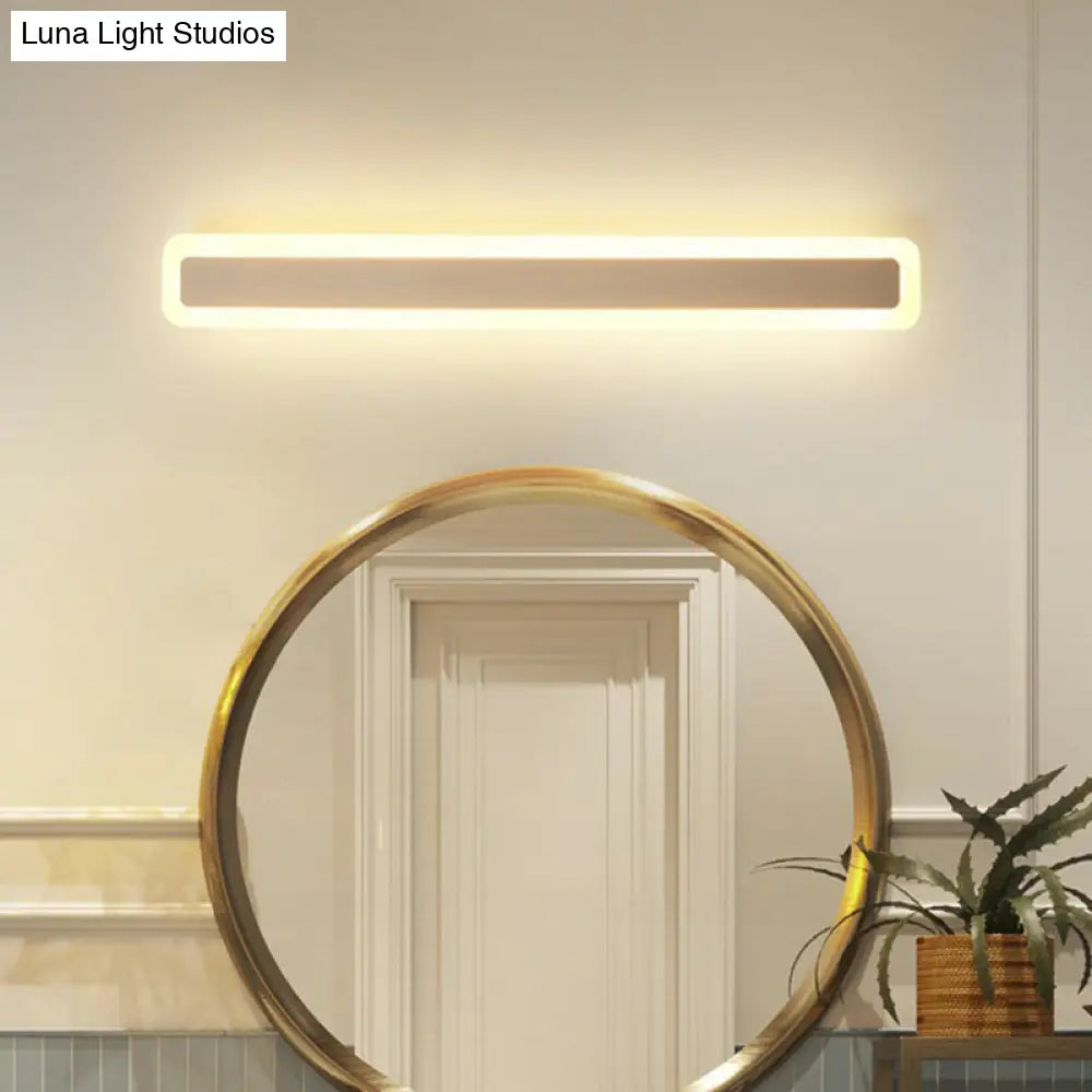 Minimalist Led Bar Vanity Light For Bathroom - White Acrylic Wall Mount