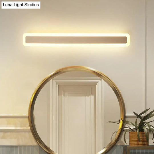 Minimalist Led Bar Vanity Light For Bathroom - White Acrylic Wall Mount