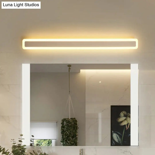 Minimalist Led Bar Vanity Light For Bathroom - White Acrylic Wall Mount