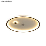 Minimalist Led Bedroom Flushmount Lamp With Round Acrylic Shade In Warm/White Light - 3 Sizes