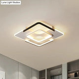 Minimalist Led Ceiling Flush Mount Light With Acrylic Shade In Black & White Warm/White/3 Color