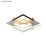 Minimalist Led Ceiling Flush Mount Light With Acrylic Shade In Black & White Warm/White/3 Color