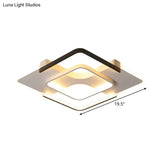Minimalist Led Ceiling Flush Mount Light With Acrylic Shade In Black & White Warm/White/3 Color