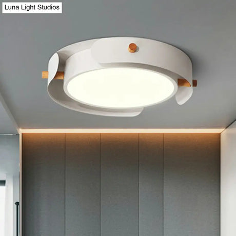 Minimalist Led Ceiling Mount Light - Round Metal Flush Fixture For Bedroom Lighting