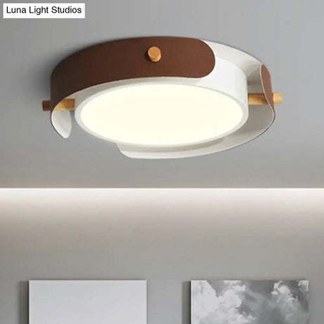 Minimalist Led Ceiling Mount Light - Round Metal Flush Fixture For Bedroom Lighting