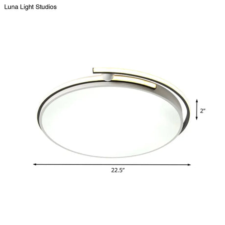 Minimalist Led Corridor Flush Mount Light Fixture - White Lamp With Circular Acrylic Shade