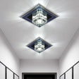Minimalist Led Crystal Cube Ceiling Light - Compact Flush Mount For Corridors Clear
