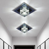 Minimalist Led Crystal Cube Ceiling Light - Compact Flush Mount For Corridors Clear