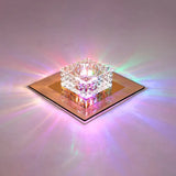 Minimalist Led Crystal Flush Mount For Corridor Lighting Tan / Multi Color