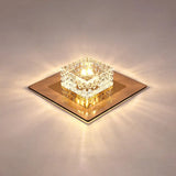 Minimalist Led Crystal Flush Mount For Corridor Lighting Tan / Warm