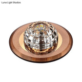 Minimalist Led Crystal Round Flush Mount Lighting For Corridor Spaces