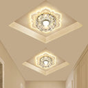 Minimalist Led Flower Crystal Flush Mount Ceiling Lamp - Warm/Multi Color Lighting Clear / Warm