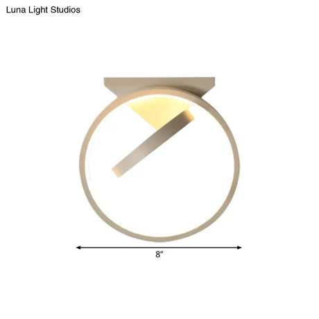 Minimalist Led Flush Light With Dual Rings - Ceiling Mount Warm/White Black/White