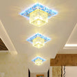 Minimalist LED Hallway Ceiling Lamp with Cube Crystal Shade - Clear Flush Mount Light Clear / Blue