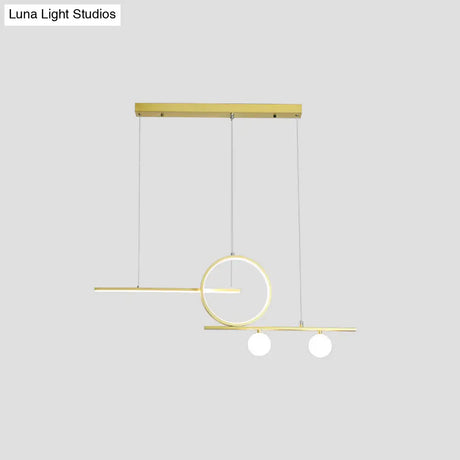 Minimalist Led Island Ceiling Light With Globe Acrylic Shade For Dining Room And Kitchen