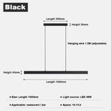 Minimalist Led Long Bar Pendant Light for Dining Room Kitchen 100cm / Cold White pendant Light