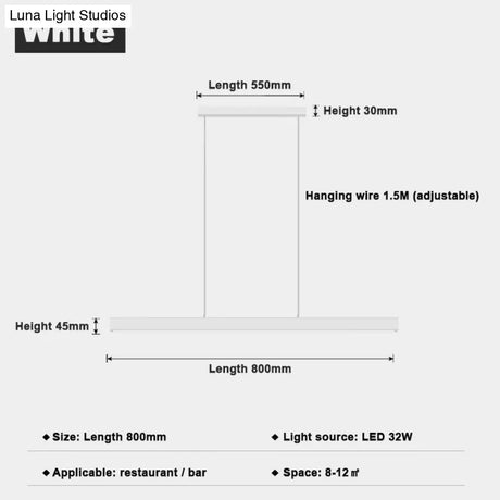 Minimalist Led Long Bar Pendant Light for Dining Room Kitchen pendant Light