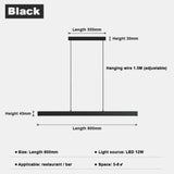 Minimalist Led Long Bar Pendant Light for Dining Room Kitchen 60cm / Cold White pendant Light