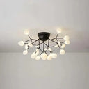 Minimalist Led Metal Flush Mount Ceiling Light For Living Room 27 / Black Round