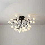 Minimalist Led Metal Flush Mount Ceiling Light For Living Room 36 / Black Round