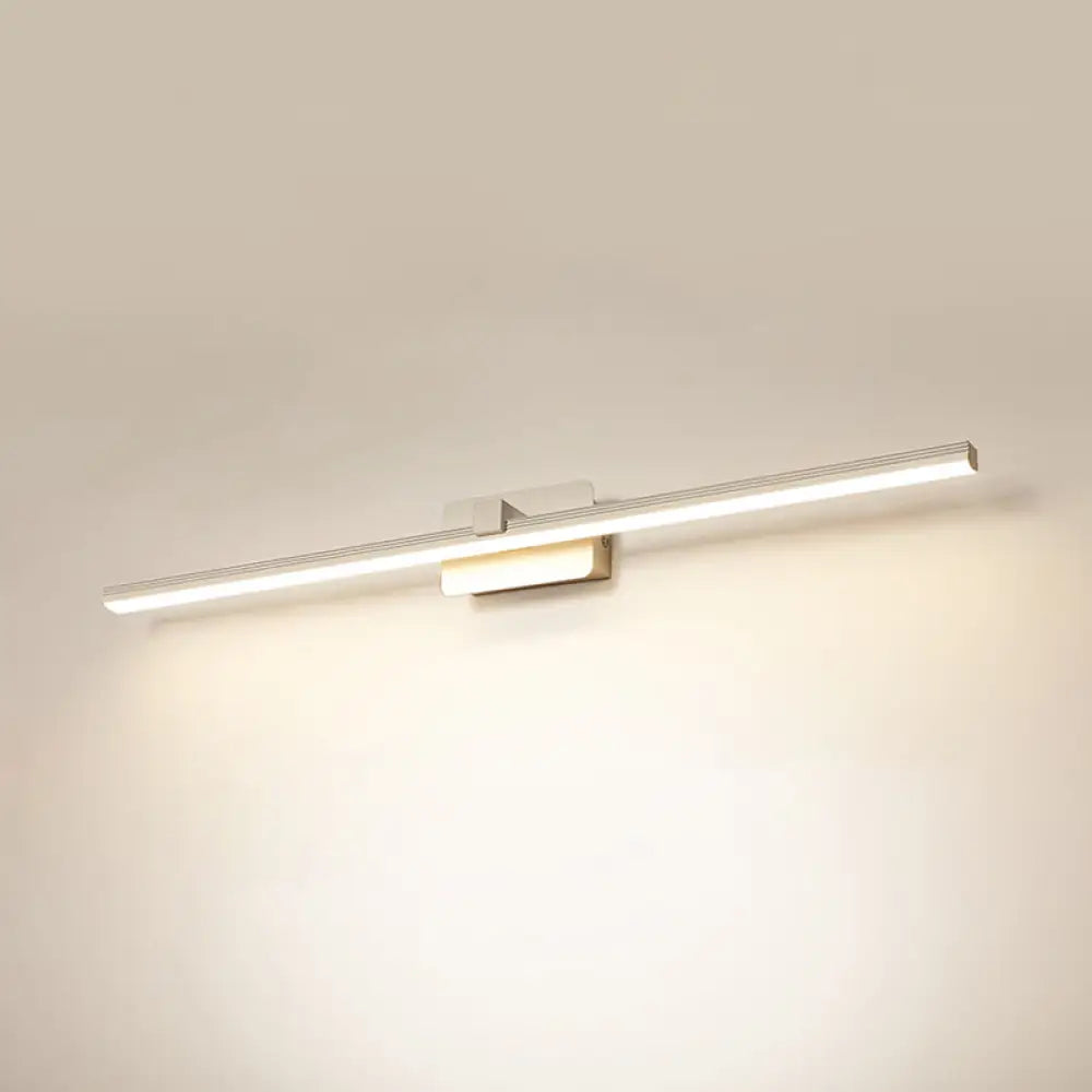 Minimalist Led Sconce For Powder Room Wall - Linear Metal Design White / Small Warm
