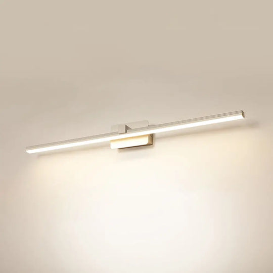 Minimalist Led Sconce For Powder Room Wall - Linear Metal Design White / Small Warm