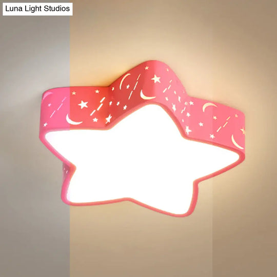 Minimalist Led Star Flush Mount Ceiling Light For Bedrooms