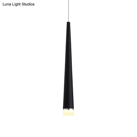 Minimalist Led Tapered Ceiling Light In White/Black With 3 Color Options