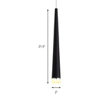 Minimalist Tapered Ceiling Light: White/Black Metal Led Pendant Fixture In White/Warm/Neutral