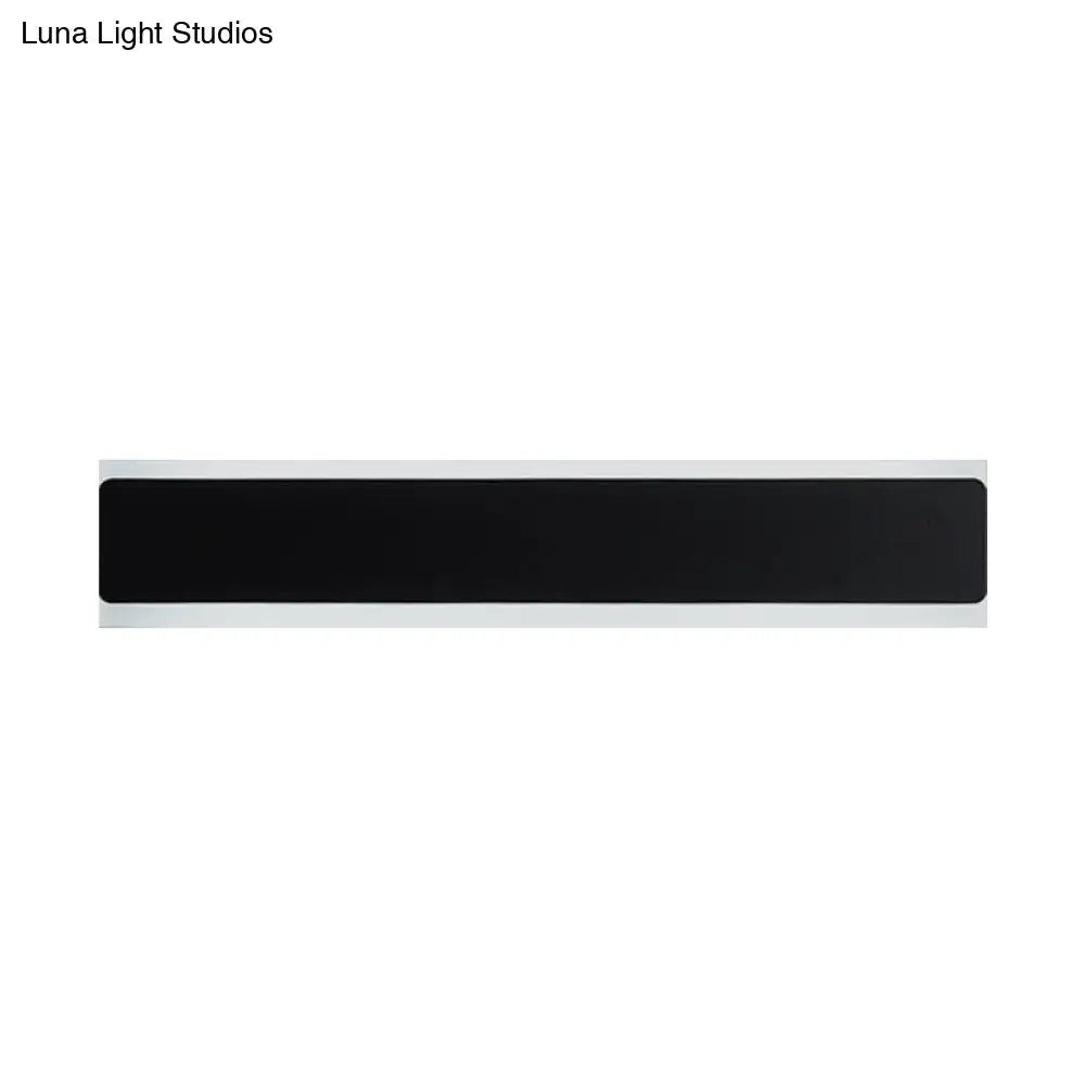 Minimalist Led Wall Sconce Light In Black/White - Perfect For Bedchamber