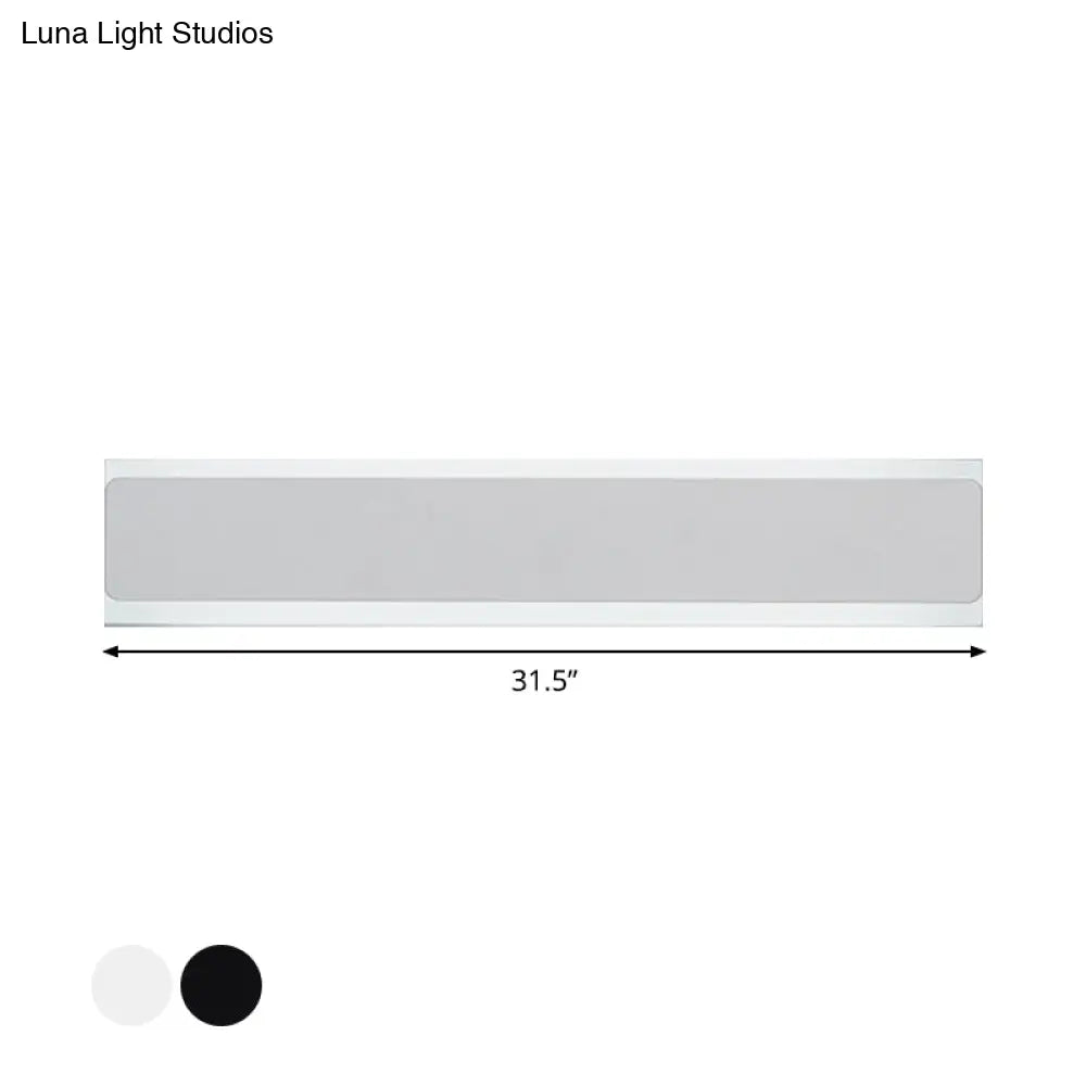 Minimalist Led Wall Sconce Light In Black/White - Perfect For Bedchamber