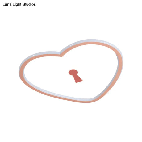 Minimalist Loving Heart Ultrathin Led Ceiling Light - Pink/White