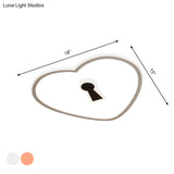 Minimalist Loving Heart Ultrathin Led Ceiling Light - Pink/White