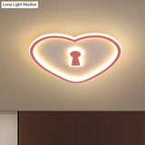 Minimalist Loving Heart Ultrathin Led Ceiling Light - Pink/White