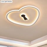 Minimalist Loving Heart Ultrathin Led Ceiling Light - Pink/White