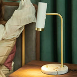 Minimalist Marble Led Nightstand Light - White/Blue Tube Design For Living Room White