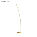 Minimalist Metal Curved Linear Led Floor Light With Foot Switch - Black/White/Gold Stand Up Lamp