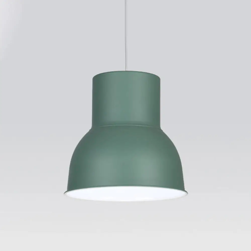 Minimalist Metal Dome Suspension Pendant Blue/Green 10/14/15 Wide 1-Light Hanging Fixture
