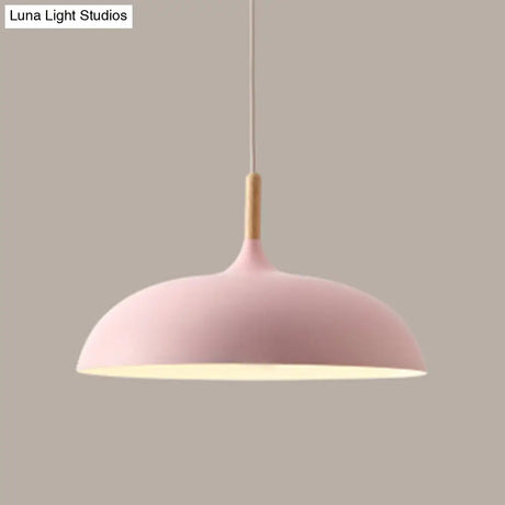 Minimalist Metal Down Lighting Pendant For Bedroom - Circle Fixture