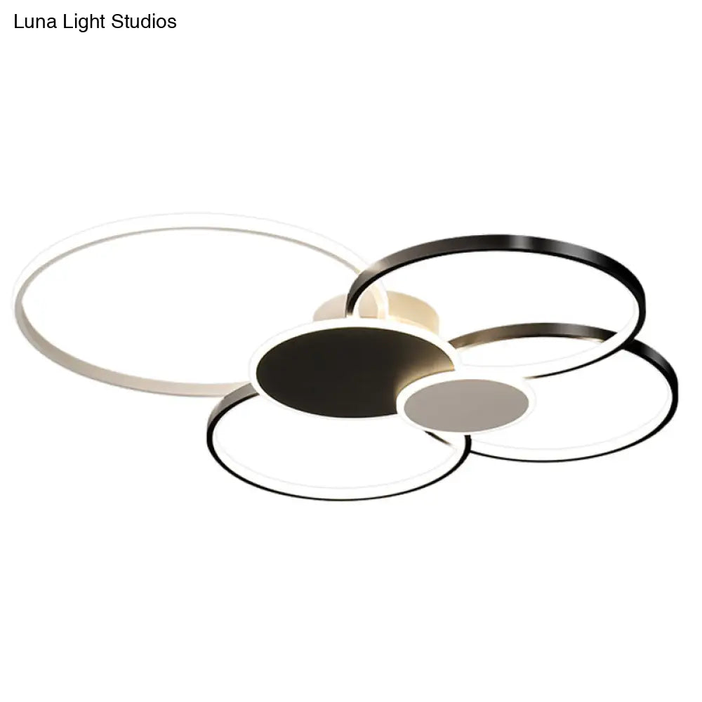 Minimalist Metal Led Ceiling Light For Living Room - Flush Mount Circlet Fixture